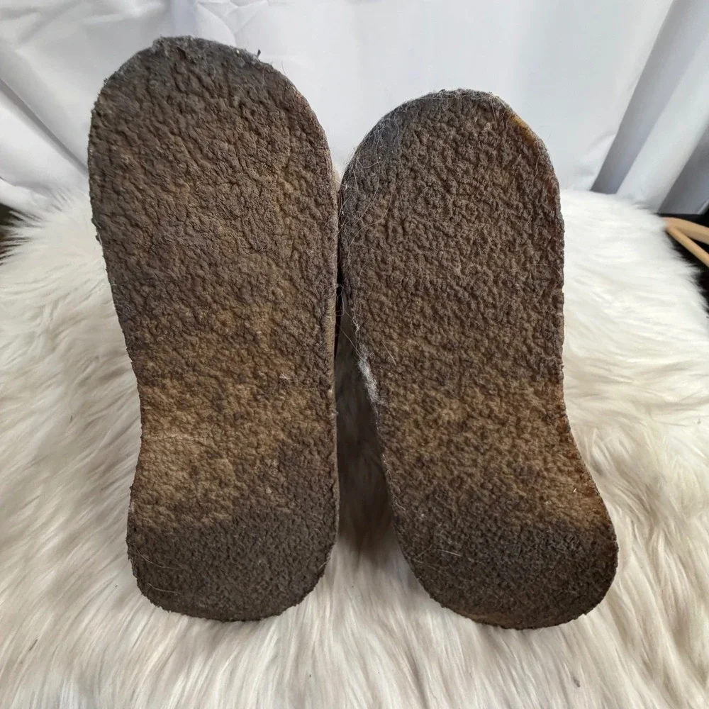 Womens Suede Shearling Lined Quilted Winter Boots Brown Size 11M
